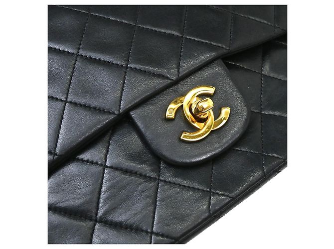 Chanel Timeless - Classic Double Flap Leather medium Nero - vista 5