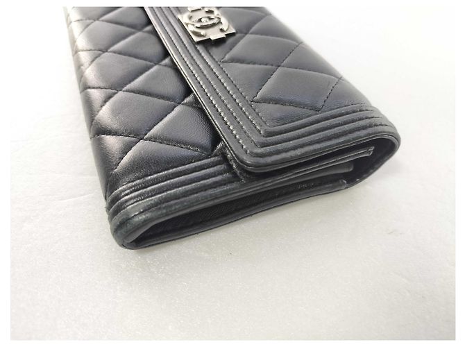 Chanel Boy Flap gestepptes Lammleder Long Schwarz - Ansicht 3