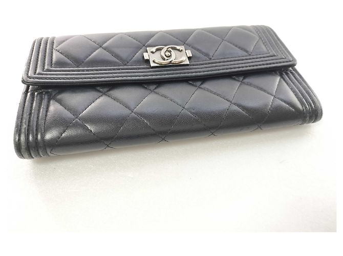 Chanel Boy Flap gestepptes Lammleder Long Schwarz - Ansicht 5