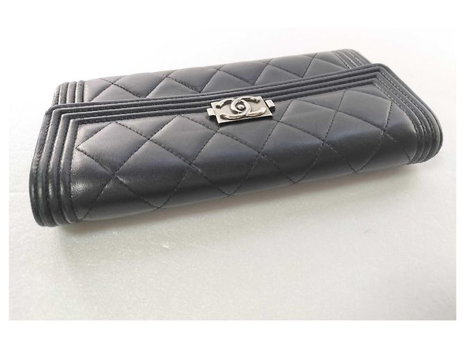 Chanel Boy Flap gestepptes Lammleder Long Schwarz - Ansicht 6