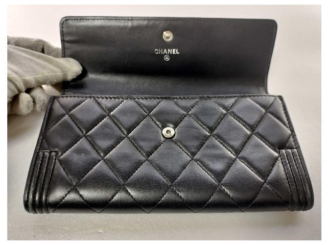 Chanel Boy Flap gestepptes Lammleder Long Schwarz - Ansicht 7