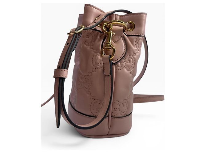 Gucci Marmont Borsa a Secchiello in Pelle Rosa - vista 5
