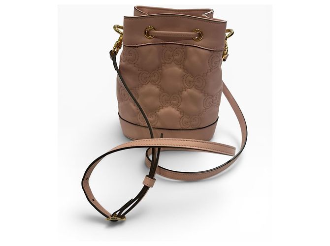 Gucci Marmont Borsa a Secchiello in Pelle Rosa - vista 8
