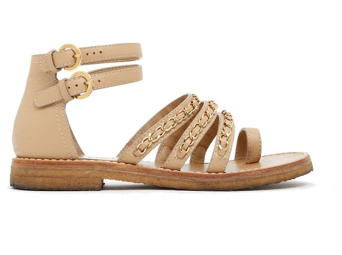 Chanel Sandali Pelle Beige Catena - vista 2