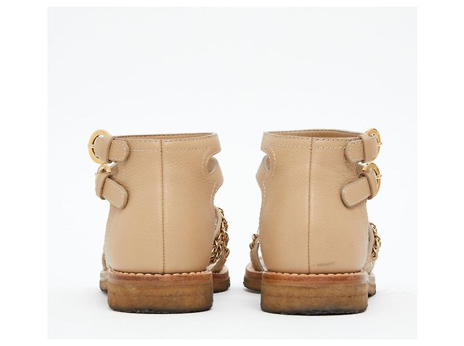 Chanel Sandali Pelle Beige Catena - vista 4