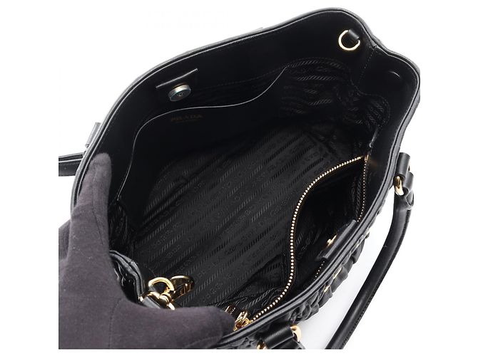 Borsa a mano 2Way in Tessuto + Soft CA Prada Nero - vista 3