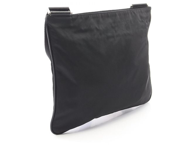 Saffiano Prada Triangle Logo Schultertasche Schwarz - Ansicht 2
