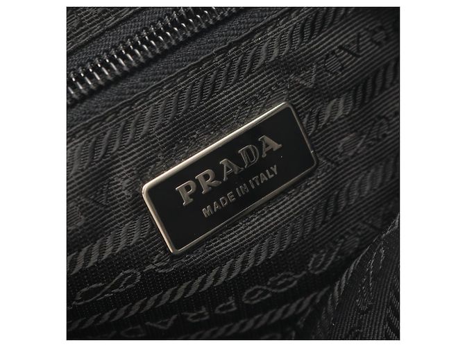 Saffiano Prada Triangle Logo Schultertasche Schwarz - Ansicht 4