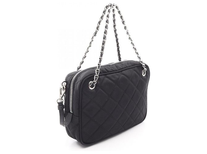 Saffiano 2-Way Handtasche TESSUTO IMPUNTU Prada Schwarz - Ansicht 2