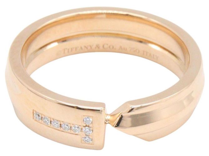 Anello Tiffany & Co. T Modern Key in oro rosa 18K con diamante D'oro - vista 2