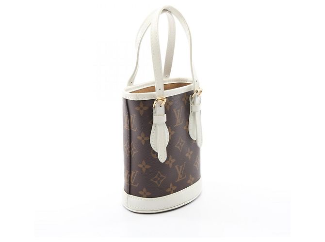 Borsa a mano 2-Way Louis Vuitton Nano Bucket Marrone Bianco - vista 2