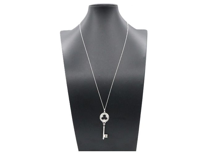 Collana con pendente Clover Key in diamante Tiffany & Co. Argento - vista 5