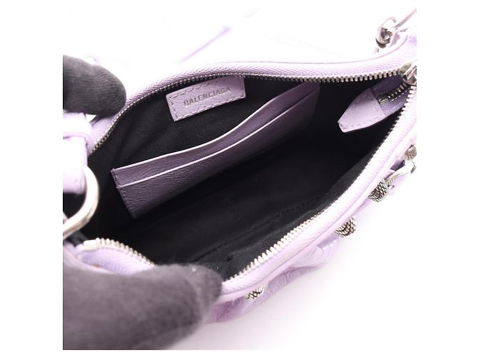 Borsa a mano 2-Way in pelle Balenciaga LE CAGOLE MINI BB Porpora - vista 3