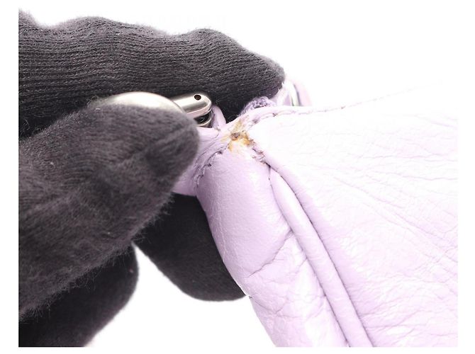 Borsa a mano 2-Way in pelle Balenciaga LE CAGOLE MINI BB Porpora - vista 8