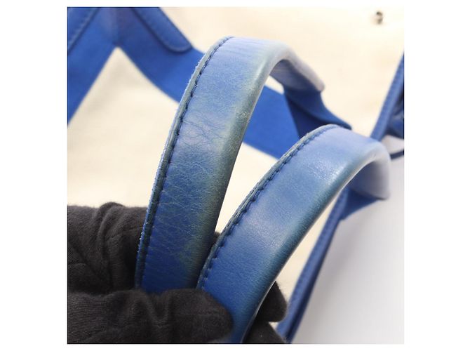 Borsa Balenciaga Navy Cabas S Bianco Blu - vista 7