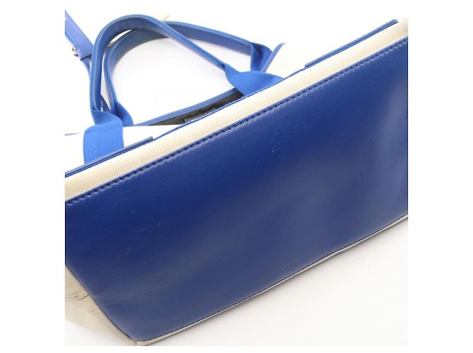 Borsa Balenciaga Navy Cabas S Bianco Blu - vista 9