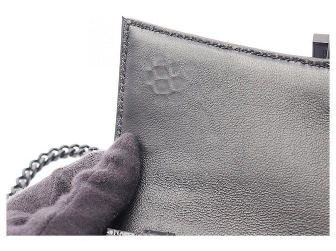 Borsa a tracolla Balenciaga Hourglass in pelle goffrata Nero - vista 6