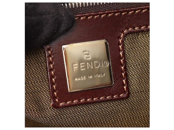 Borsa Tote Fendi Zucca marrone e nera in pelle e tela Nero - vista 4