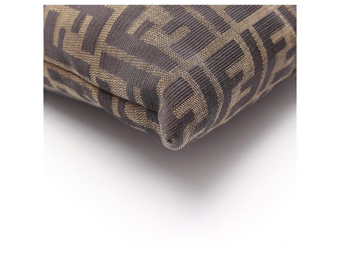 Borsa Tote Fendi Zucca marrone e nera in pelle e tela Nero - vista 5