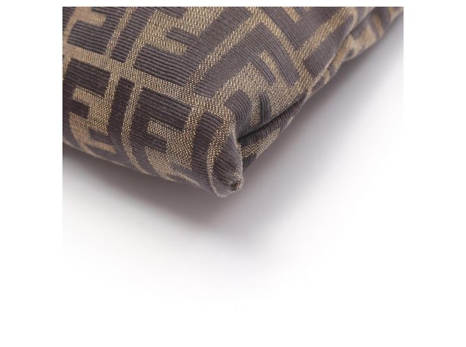 Borsa Tote Fendi Zucca marrone e nera in pelle e tela Nero - vista 6