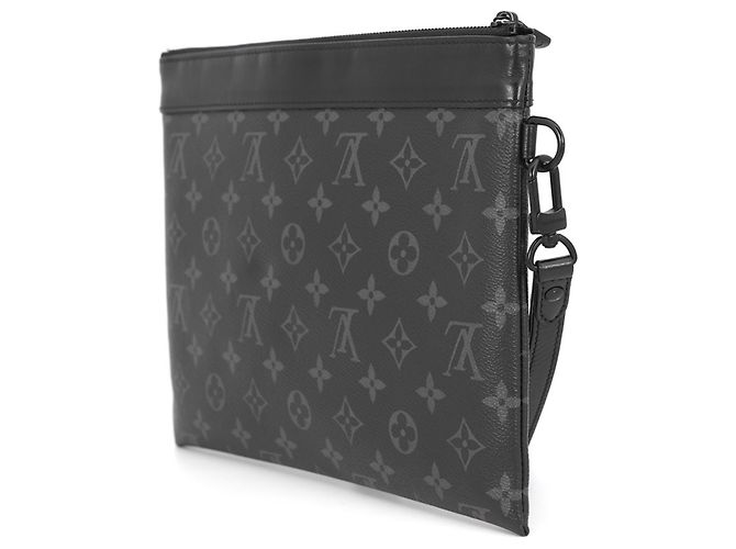 Pochette Louis Vuitton Monogram Eclipse Pochette To Go Clutch Bag Nero Monogramma - vista 2