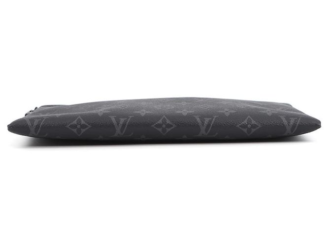 Pochette Louis Vuitton Monogram Eclipse Pochette To Go Clutch Bag Nero Monogramma - vista 3