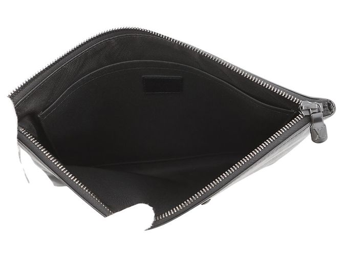 Pochette Louis Vuitton Monogram Eclipse Pochette To Go Clutch Bag Nero Monogramma - vista 5