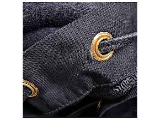 Double Prada Nylon Flower Triangle Rucksack Schwarz Mehrfarben - Ansicht 11