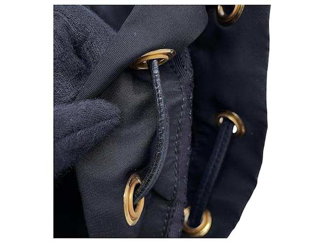 Double Prada Nylon Flower Triangle Rucksack Schwarz Mehrfarben - Ansicht 12