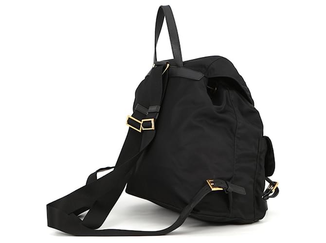 Double Prada Nylon Flower Triangle Rucksack Schwarz Mehrfarben - Ansicht 2