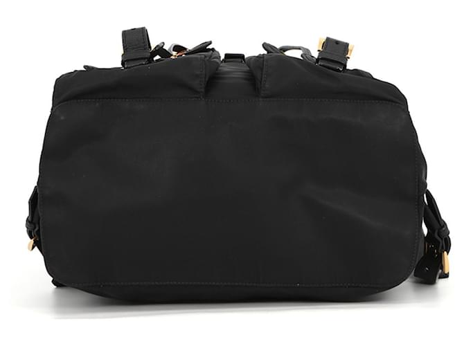 Double Prada Nylon Flower Triangle Rucksack Schwarz Mehrfarben - Ansicht 3