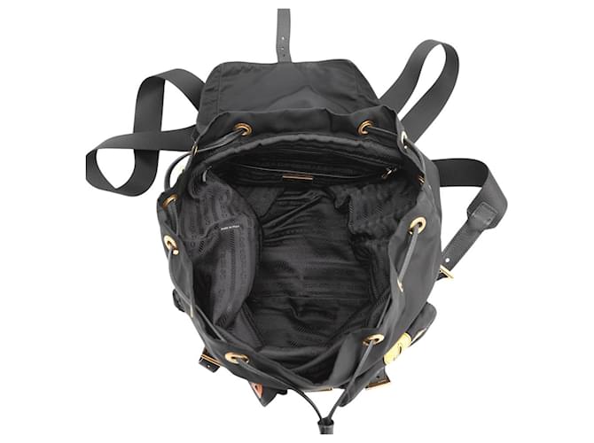 Double Prada Nylon Flower Triangle Rucksack Schwarz Mehrfarben - Ansicht 5