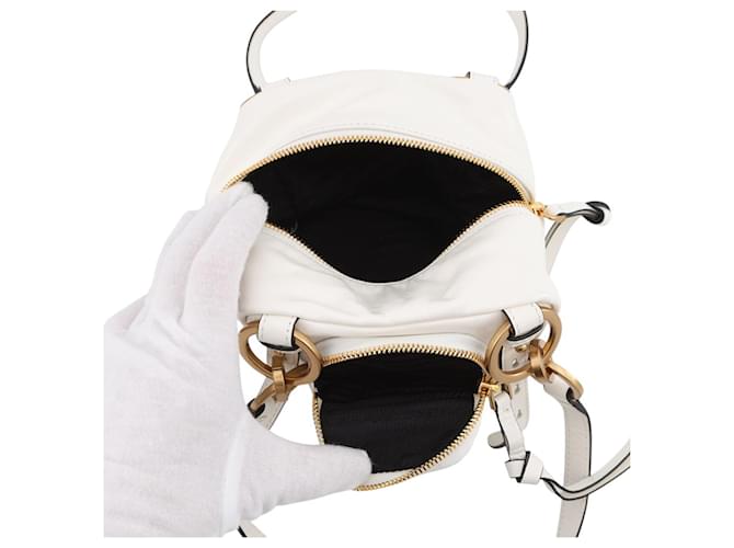 Prada Dunkle Mini Lederhandtasche Weiß - Ansicht 5