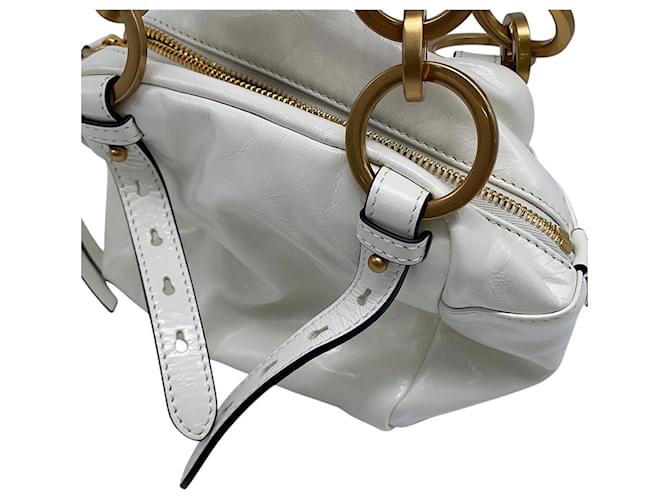 Prada Dunkle Mini Lederhandtasche Weiß - Ansicht 6