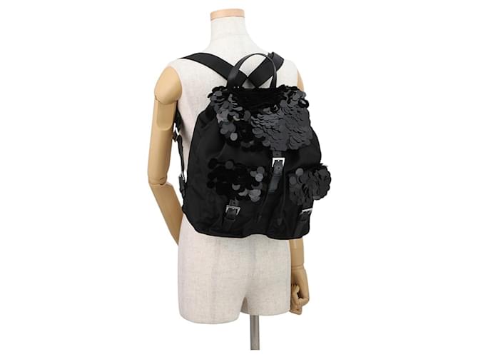 Zaino Prada Nylon con paillettes Nero - vista 4