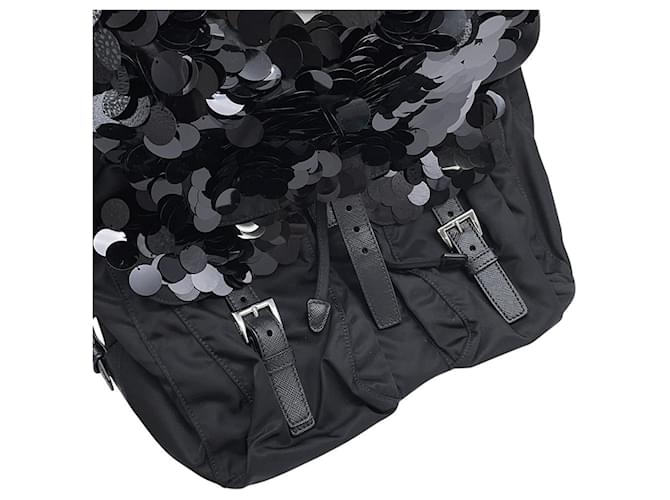 Zaino Prada Nylon con paillettes Nero - vista 6