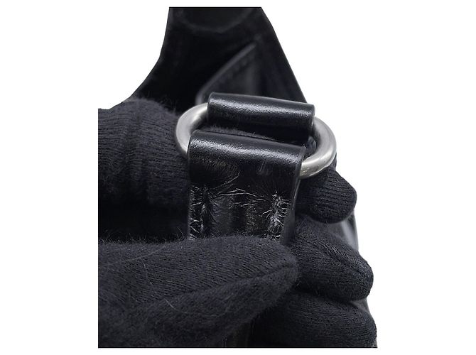 Borsa a tracolla in pelle nera Prada Nero - vista 11