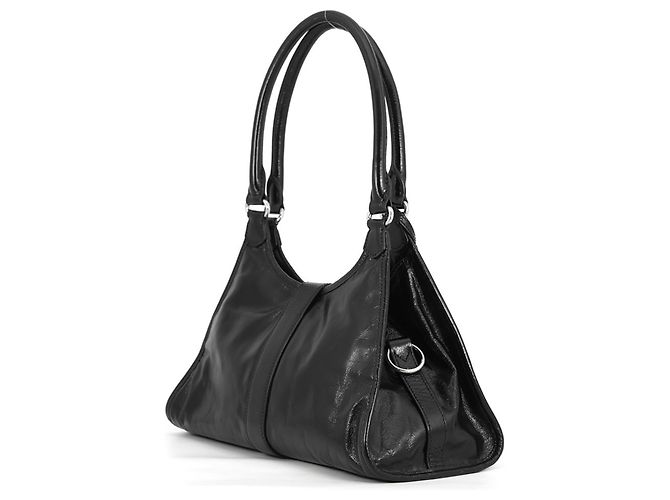 Borsa a tracolla in pelle nera Prada Nero - vista 2
