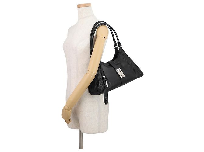Borsa a tracolla in pelle nera Prada Nero - vista 4