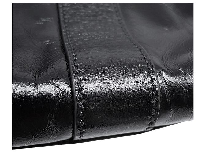 Borsa a tracolla in pelle nera Prada Nero - vista 8