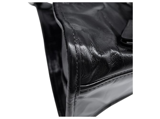 Borsa a tracolla in pelle nera Prada Nero - vista 9