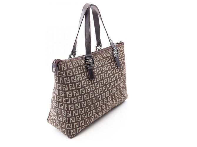 Fendi Zucchino Tote Bag Braun Beige - Ansicht 2