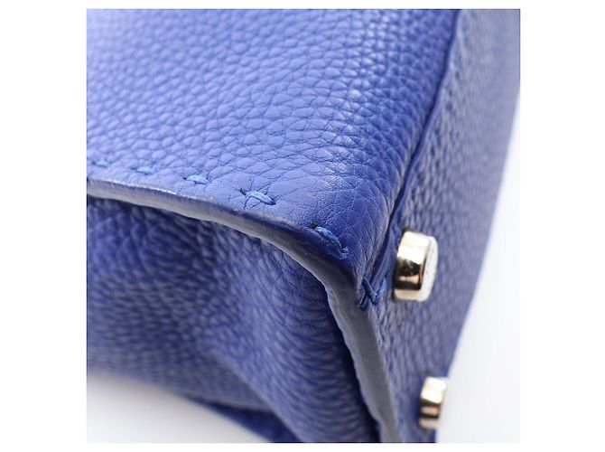 Borsa 2-Way Fendi Selleria Peekaboo Regular Blu - vista 5