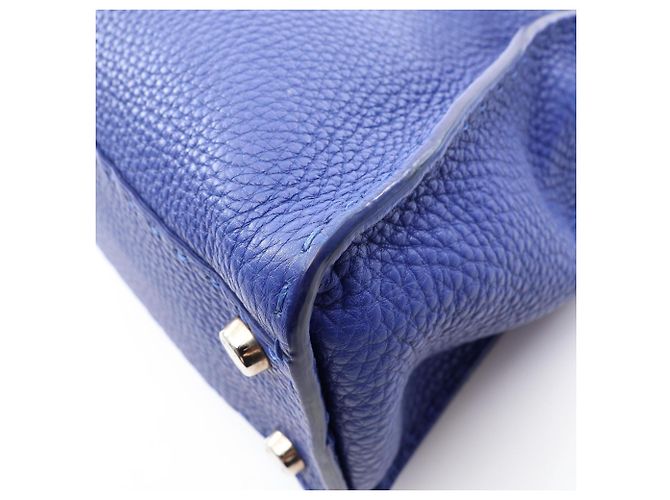 Borsa 2-Way Fendi Selleria Peekaboo Regular Blu - vista 6