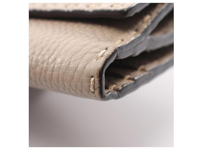 Fendi Peekaboo Selleria Bi-fold Long Wallet Beige - Ansicht 9