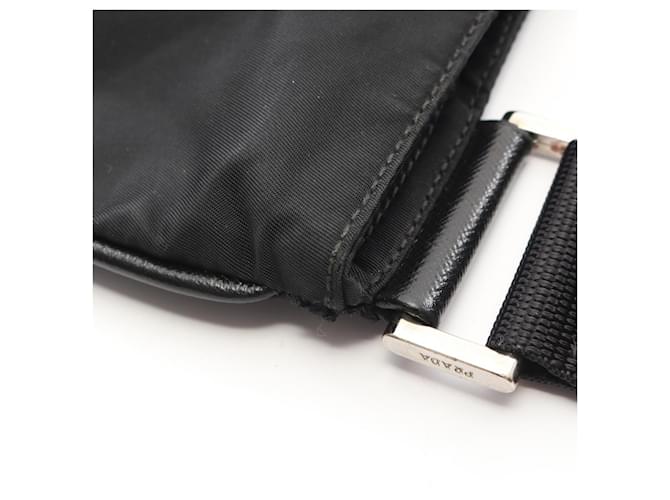Borsa a tracolla con logo Triangle Prada Nero - vista 8