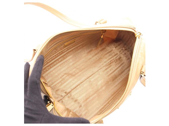 Borsa a mano con manico superiore Prada Re-Nylon media Beige - vista 3