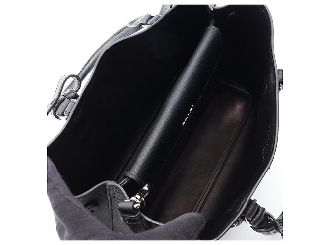 Prada Saffiano Leder 2-Way Tote Bag Schwarz - Ansicht 3