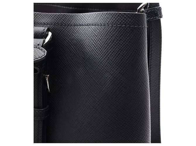 Prada Saffiano Leder 2-Way Tote Bag Schwarz - Ansicht 8