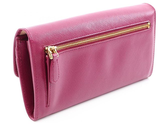 Cartera larga bi-fold Prada Saffiano TUC Púrpura - vista 2